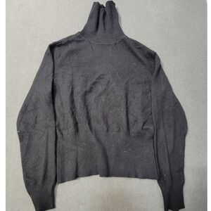Covington Black 100% Cashmere Turtleneck Sweater Women Large L 14-16 Ribbed Knit